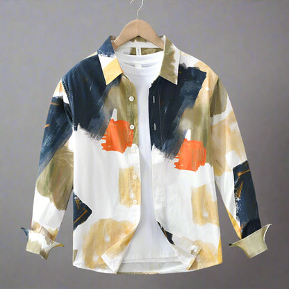 Men's Casual Long Sleeve Artistic Loose Shirt - ChoreGirl