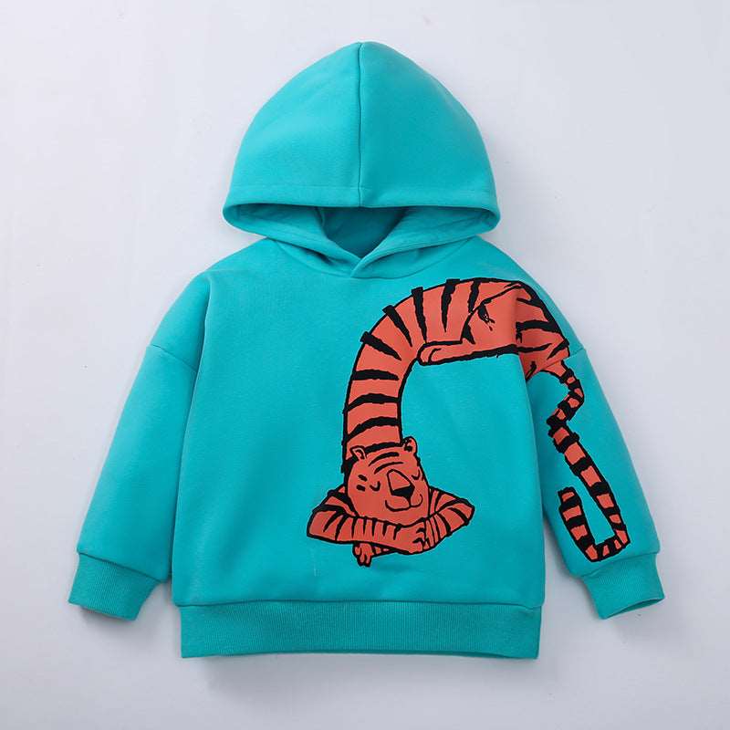 Boy's Long Sleeve Animal Print Hoodie - ChoreGirl