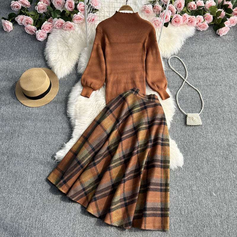 Women's Casual Skirt and Jumper Two-piece Outfit Set - ChoreGirl