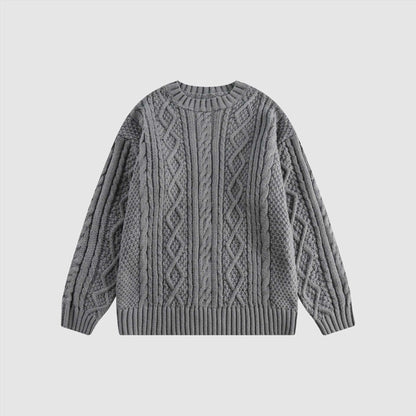 Unisex Retro Twist Knitted Couple Sweater - ChoreGirl