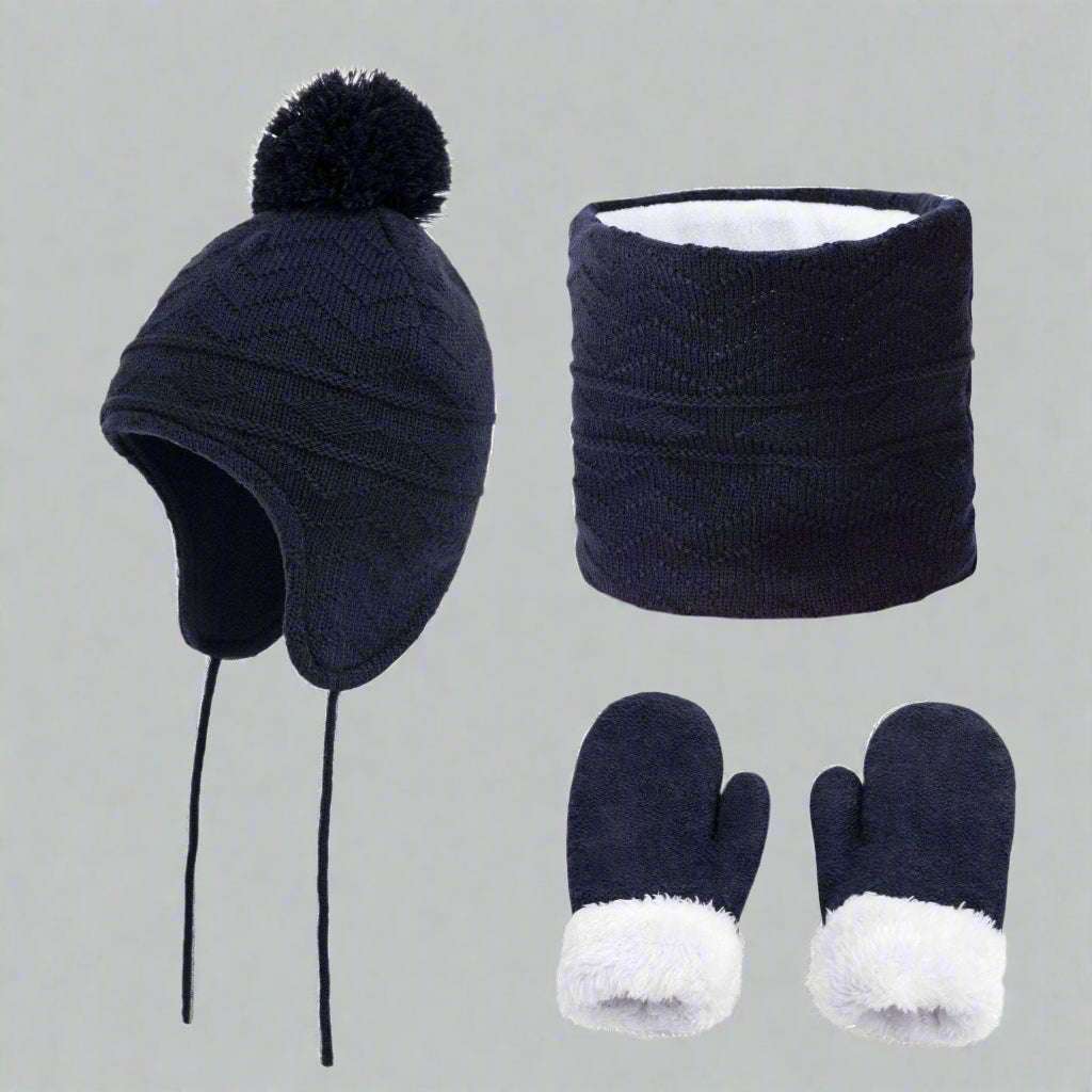 Kids Warm Hat, Scarf and Gloves Set