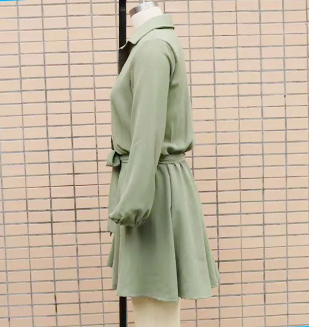 Women's Casual Long Sleeve Loose Shirt Dress