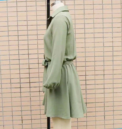 Women's Casual Long Sleeve Loose Shirt Dress