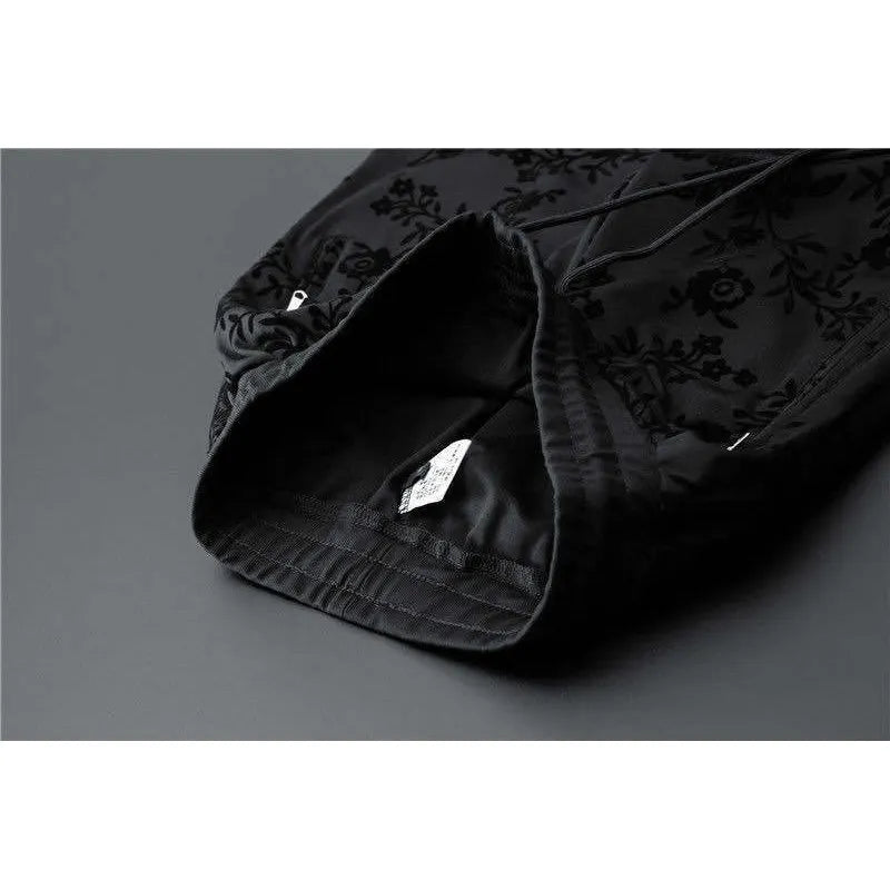 Men's Elegant Jacquard Round Neck Long-sleeved Sweatshirt and Trousers Two-piece Outfit Set - ChoreGirl