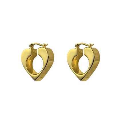 Women's Heart Shape Metal Retro High Quality Earrings - ChoreGirl
