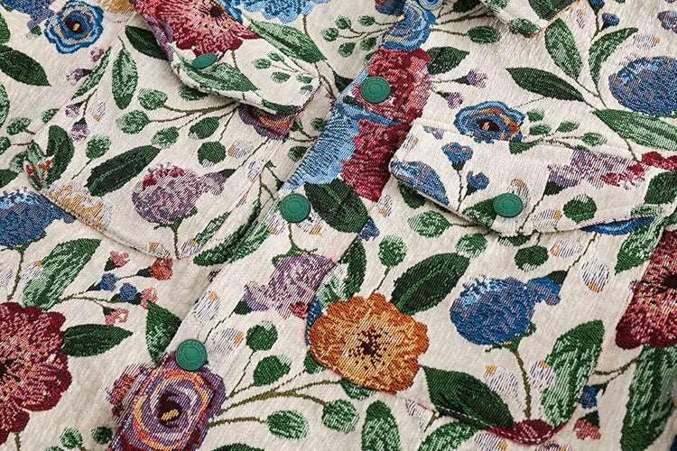Men's Hip-hop Fashion Floral Jacquard Shirt - ChoreGirl