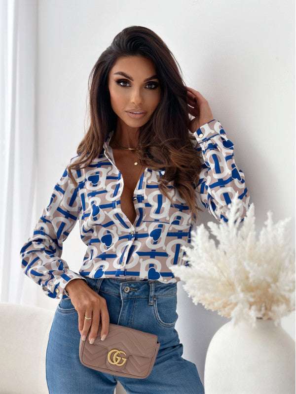 Women's Casual Collar Button-up Shirt - ChoreGirl