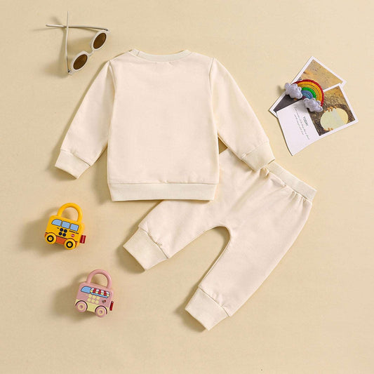 Baby Girl Long-sleeved Sweatshirt and Pants Two-piece Outfit Set - ChoreGirl