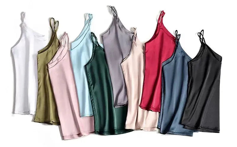 Women's Italian Camisole Spaghetti Strap V-neck Top - ChoreGirl