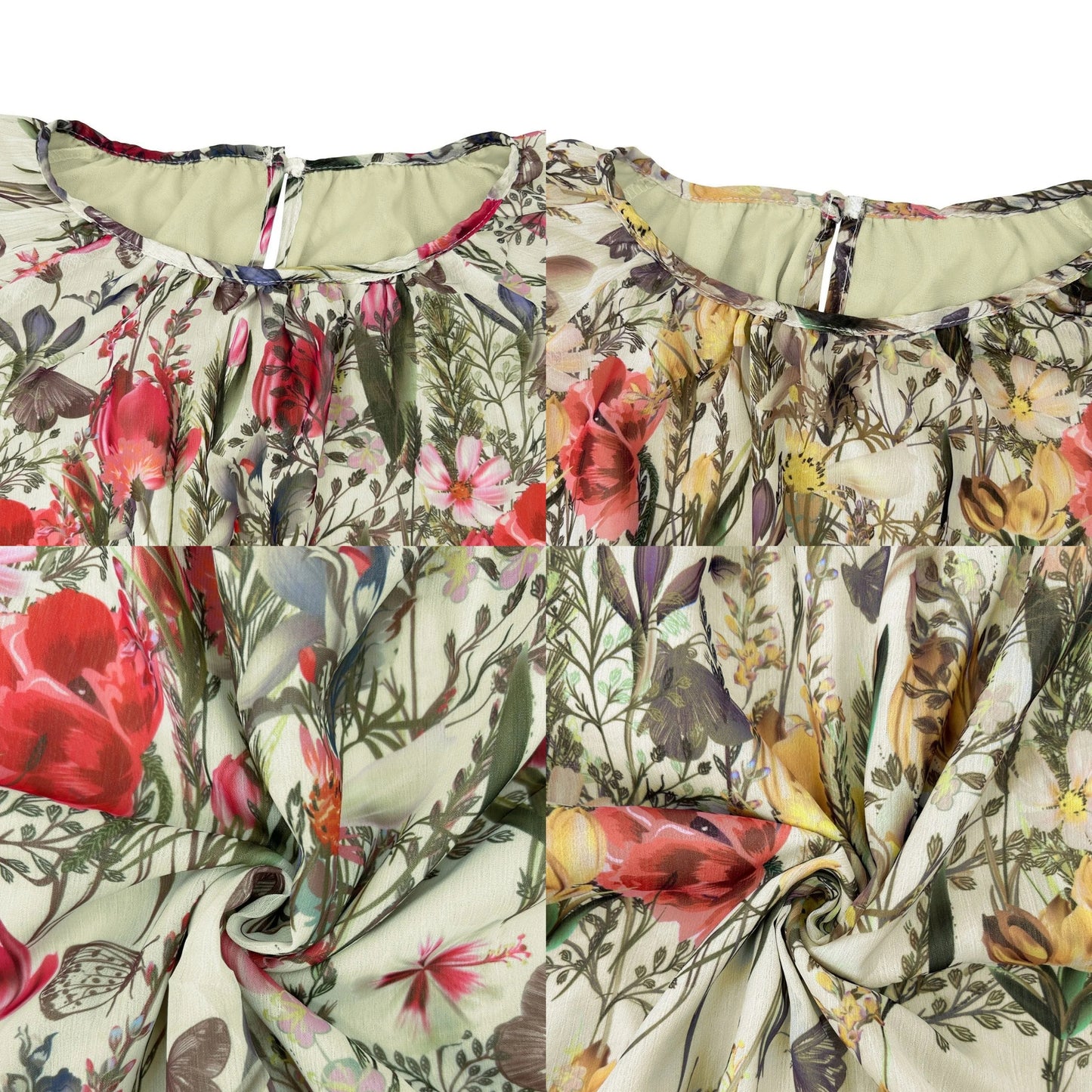 Elegant Floral Print Long Sleeve Maxi Dress - Women