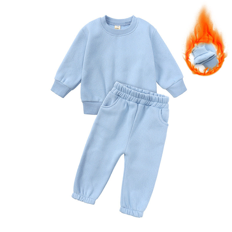 Kids Casual Sports Sweatshirt and Pants Two-piece Outfit Set - ChoreGirl