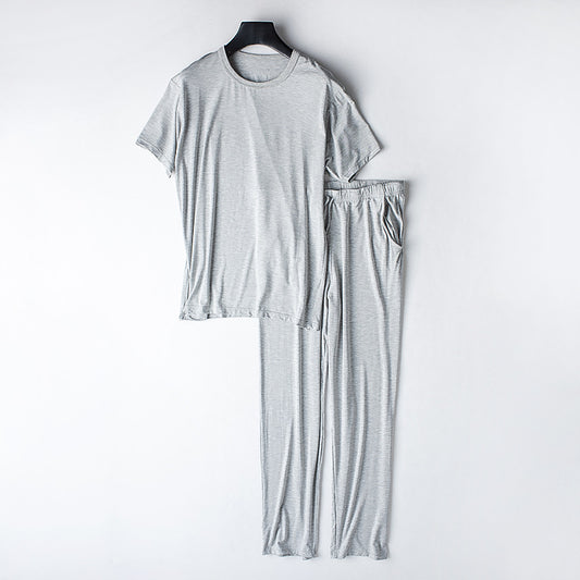 Men's Thin and Loose Short-sleeved T-shirt and Trousers Loungewear Set - ChoreGirl
