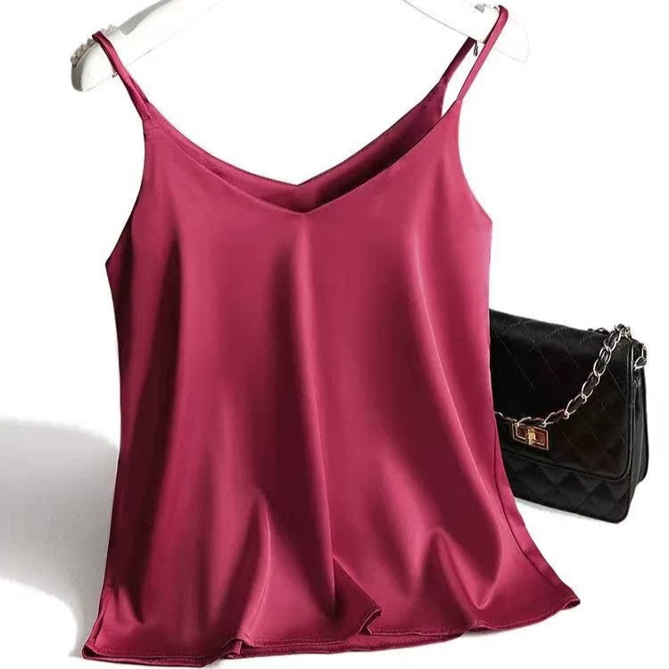 Women's Italian Camisole Spaghetti Strap V-neck Top - ChoreGirl