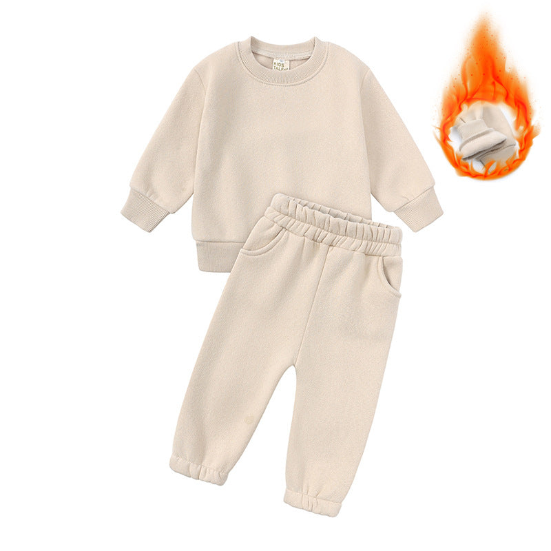 Kids Casual Sports Sweatshirt and Pants Two-piece Outfit Set - ChoreGirl