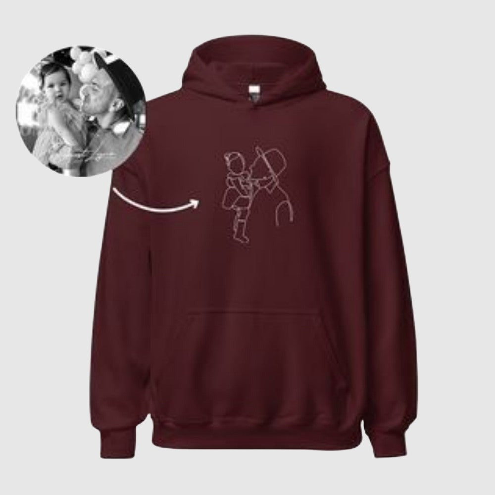 Unisex Custom Photo Embroidered Hoodie With Long Sleeves And Loose Fit | PERSONALIZED - ChoreGirl