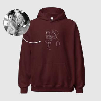 Unisex Custom Photo Embroidered Hoodie With Long Sleeves And Loose Fit | PERSONALIZED - ChoreGirl
