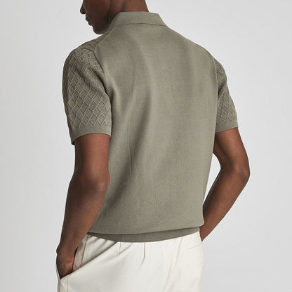Men's Textured Polo Short-sleeved Shirt - ChoreGirl