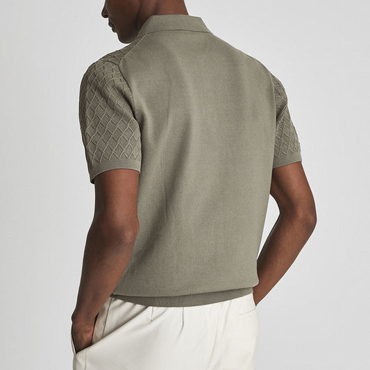 Men's Textured Polo Short-sleeved Shirt - ChoreGirl