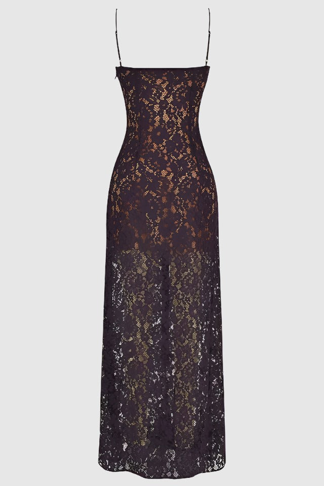 Women's "Dare Yourself" Lace Hot Girl Deep V-neck Long Strap Dress - ChoreGirl
