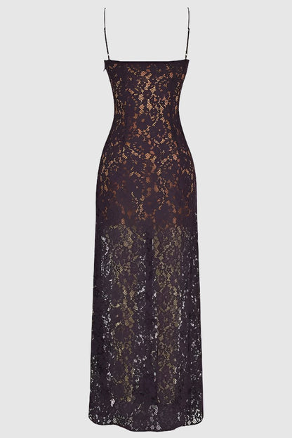 Women's "Dare Yourself" Lace Hot Girl Deep V-neck Long Strap Dress - ChoreGirl