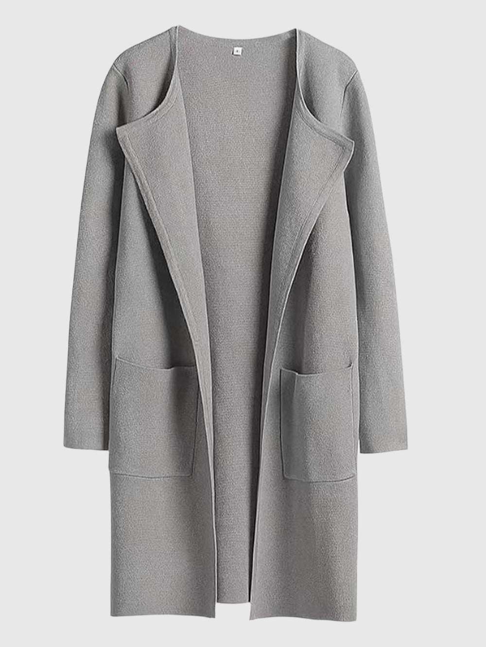Gray coat with a wide collar on a white background