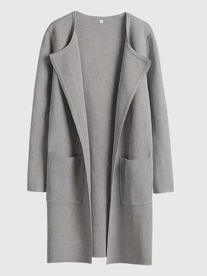 Gray coat with a wide collar on a white background