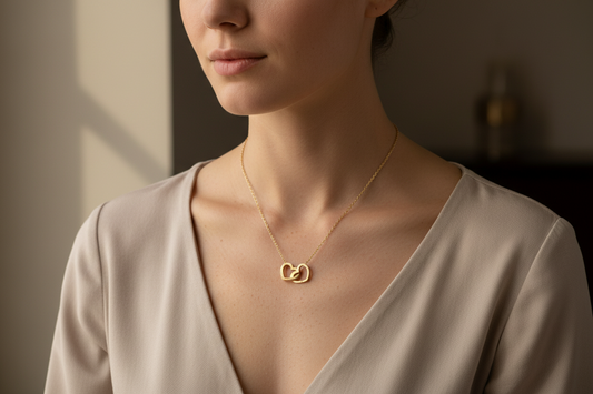 Elegant Personalized Double Heart Necklace - 2 Names