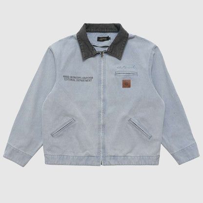 Men's Casual Loose Zip-up Denim Jacket - ChoreGirl