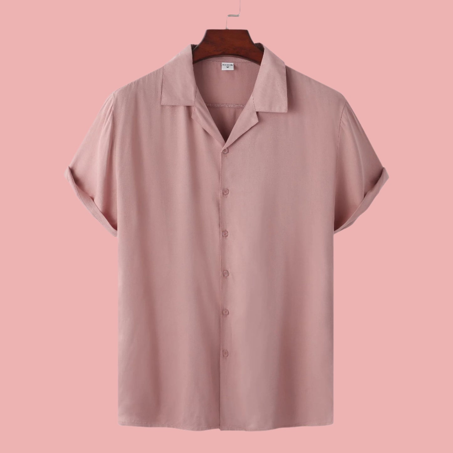 Men's Casual Solid Color Short Sleeved Button-up Shirt - ChoreGirl