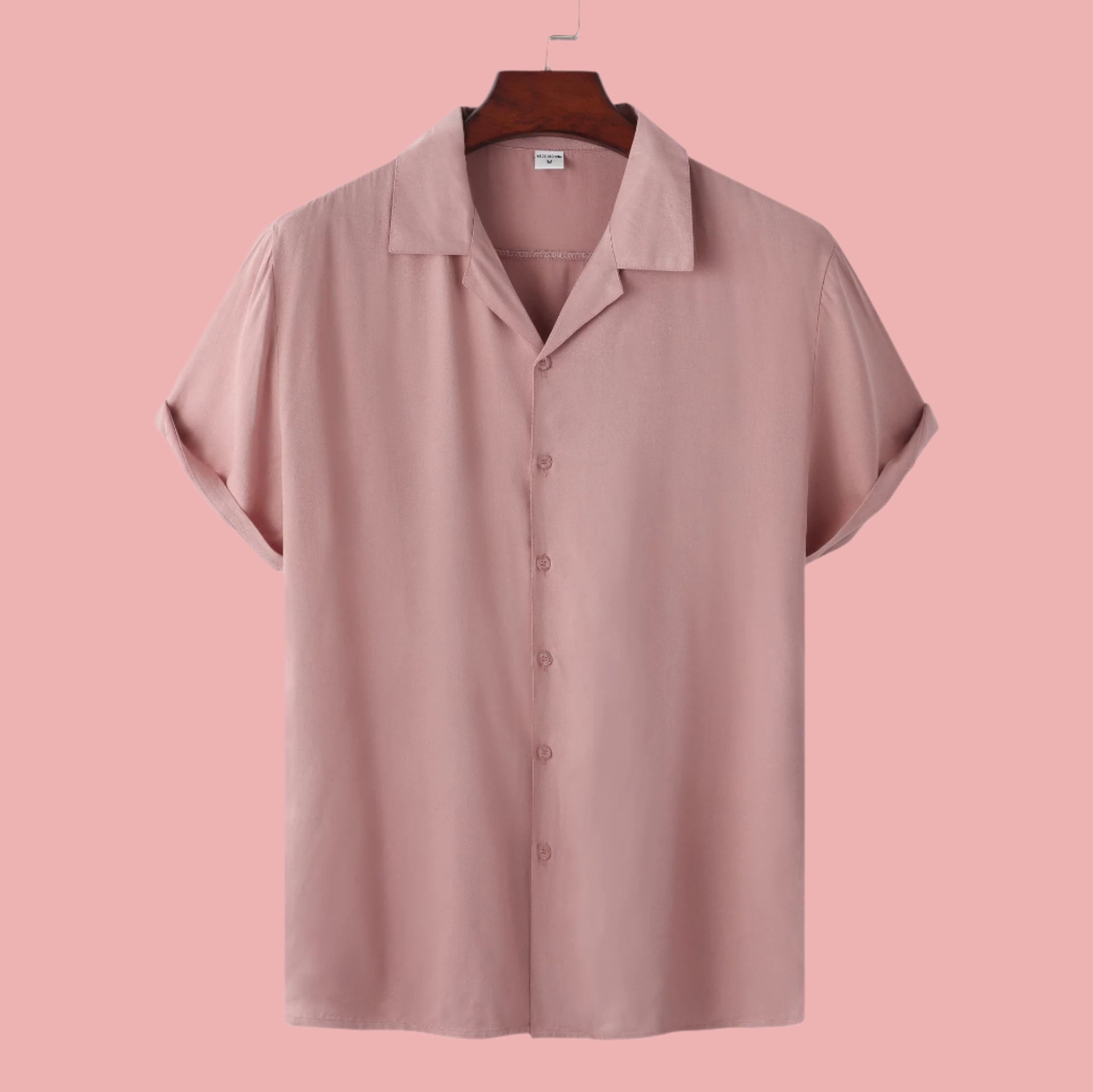 Men's Casual Solid Color Short Sleeved Button-up Shirt - ChoreGirl