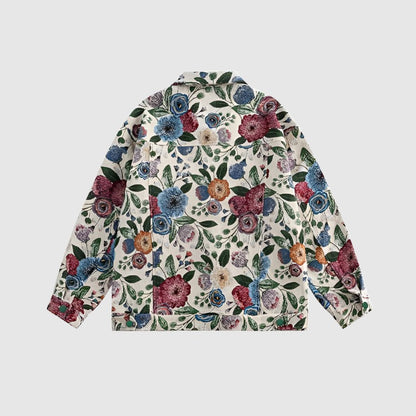 Men's Hip-hop Fashion Floral Jacquard Shirt - ChoreGirl