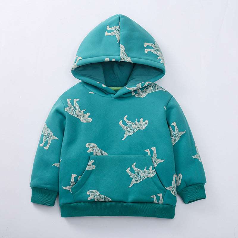 Boy's Long Sleeve Animal Print Hoodie - ChoreGirl