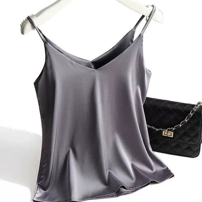 Women's Italian Camisole Spaghetti Strap V-neck Top - ChoreGirl