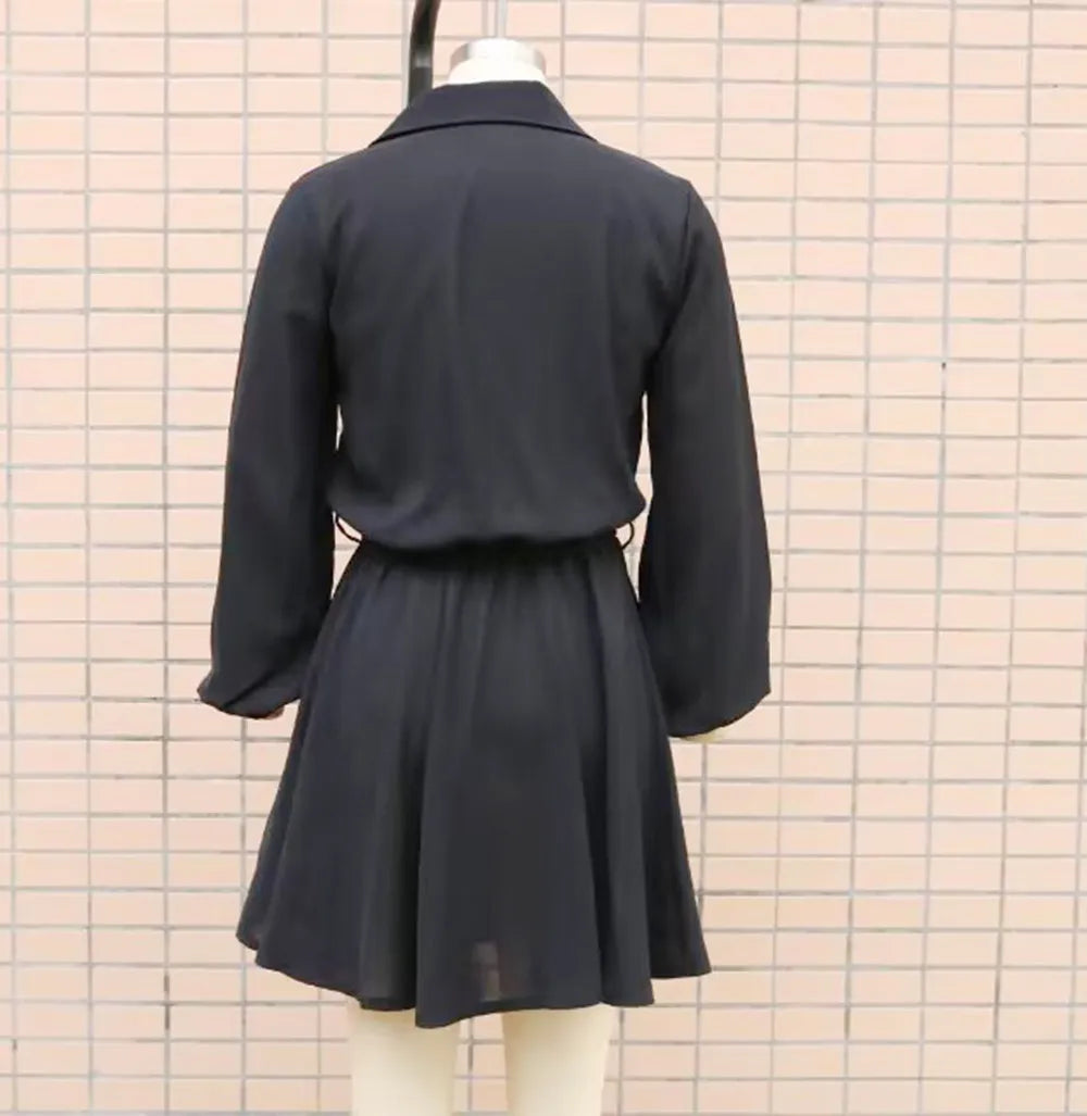 Women's Casual Long Sleeve Loose Shirt Dress - ChoreGirl
