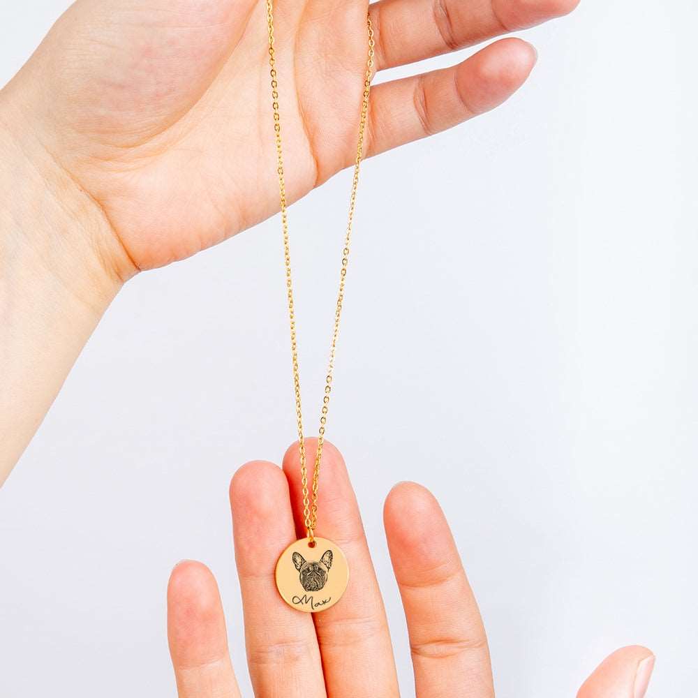 Custom Unisex Pet Portrait Necklace | PERSONALIZED - ChoreGirl
