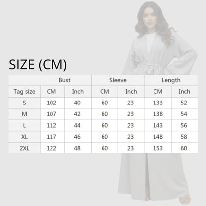 Eleganter, einfarbiger langer Morgenmantel mit Gürtel – Damen, Polyester