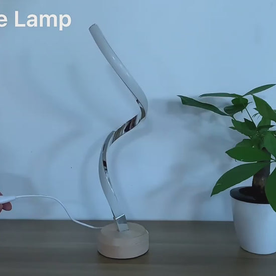 Modern Curved LED Spiral Table Lamp