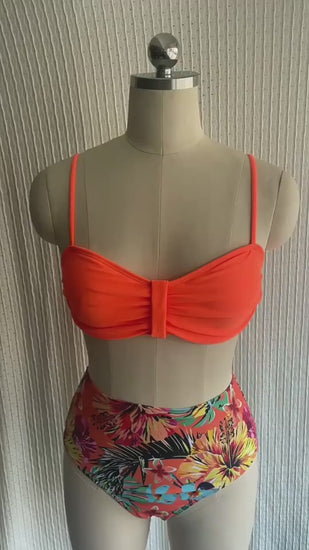 Women's Floral Print Spaghetti Strap Two-piece Swimsuit