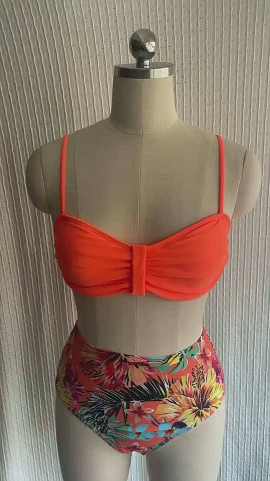 Women's Floral Print Spaghetti Strap Two-piece Swimsuit
