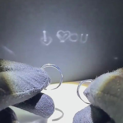 S925 Sterling Silver Light Reflect Surprise Love Hidden Message Couples Ring 1
