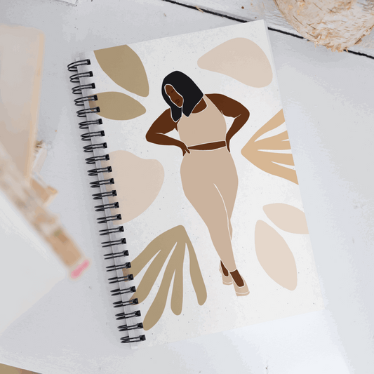 Custom Minimalist Woman Silhouette Spiral Notebook, 140 pages | PERSONALIZED - ChoreGirl