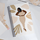 Custom Minimalist Woman Silhouette Spiral Notebook, 140 pages | PERSONALIZED