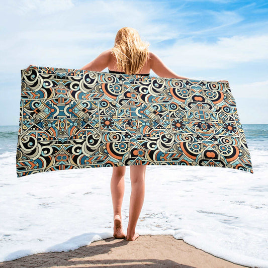 Custom Abstract Print Beach Towel | PERSONALIZED - ChoreGirl