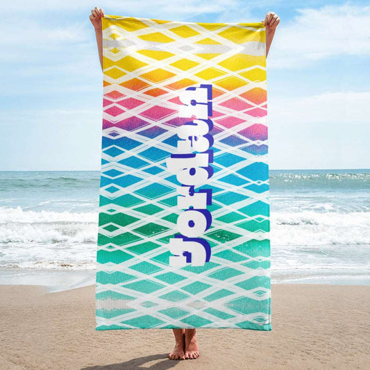 Custom Colorful Personalized Name Beach Towel | PERSONALIZED - ChoreGirl