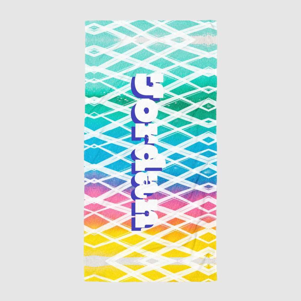 Custom Colorful Personalized Name Beach Towel | PERSONALIZED - ChoreGirl