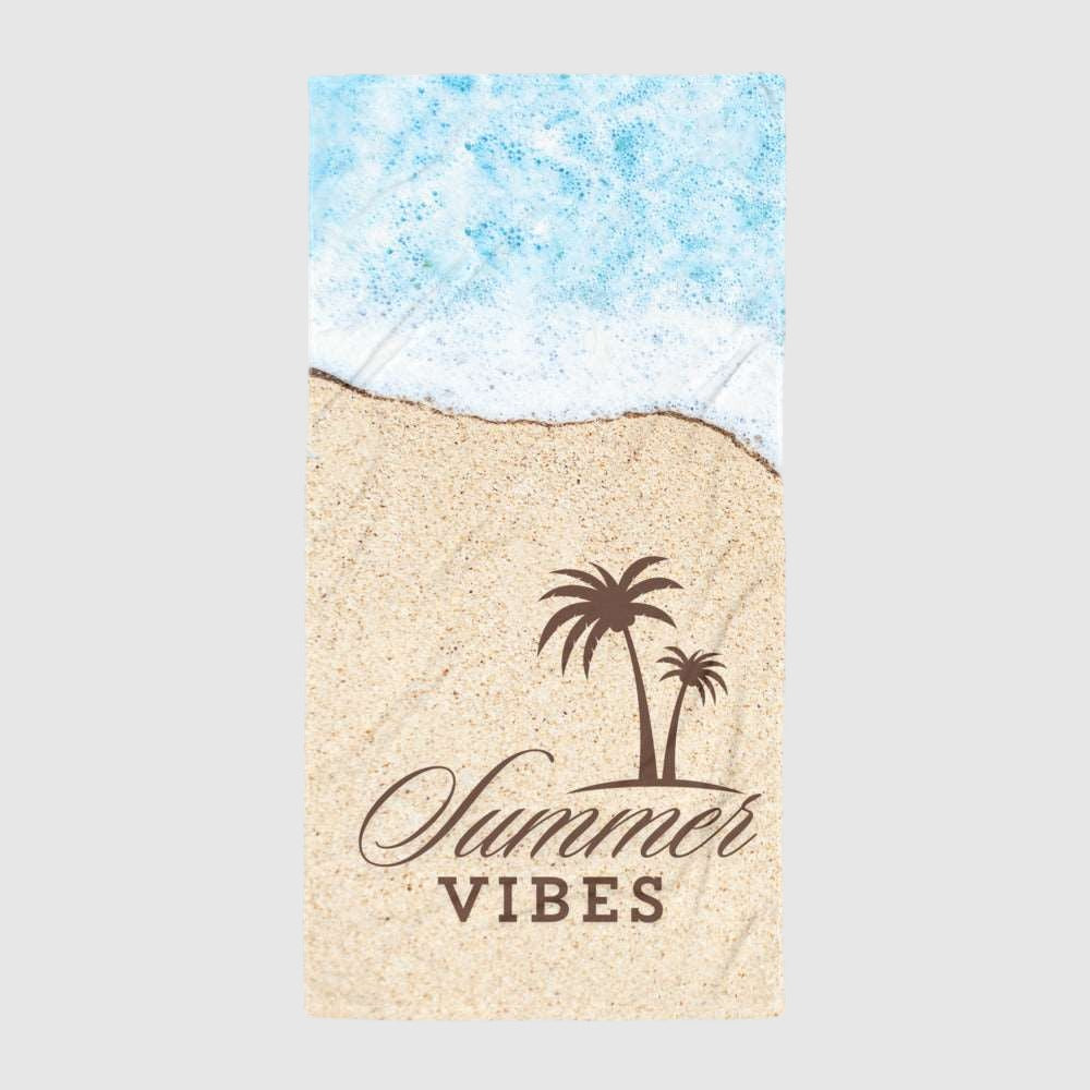 Custom Summer Vibes Print Beach Towel | PERSONALIZED - ChoreGirl