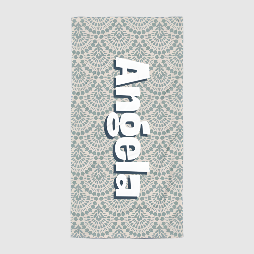 Custom Name Beach Towel with Abstract design | PERSONALIZED - ChoreGirl