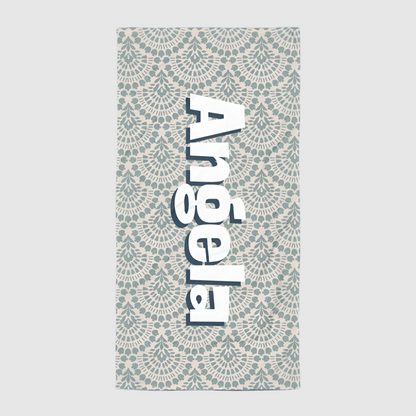 Custom Name Beach Towel with Abstract design | PERSONALIZED - ChoreGirl