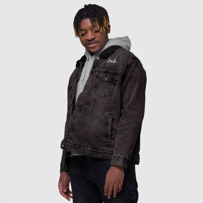 Unisex Custom Name and Icon Denim Sherpa Jacket | PERSONALIZED - ChoreGirl