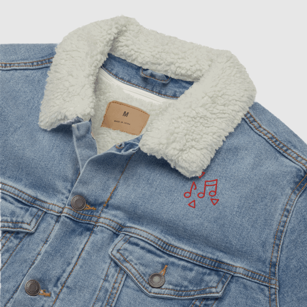Custom Unisex Music Lover Denim Sherpa Jacket | PERSONALIZED - ChoreGirl